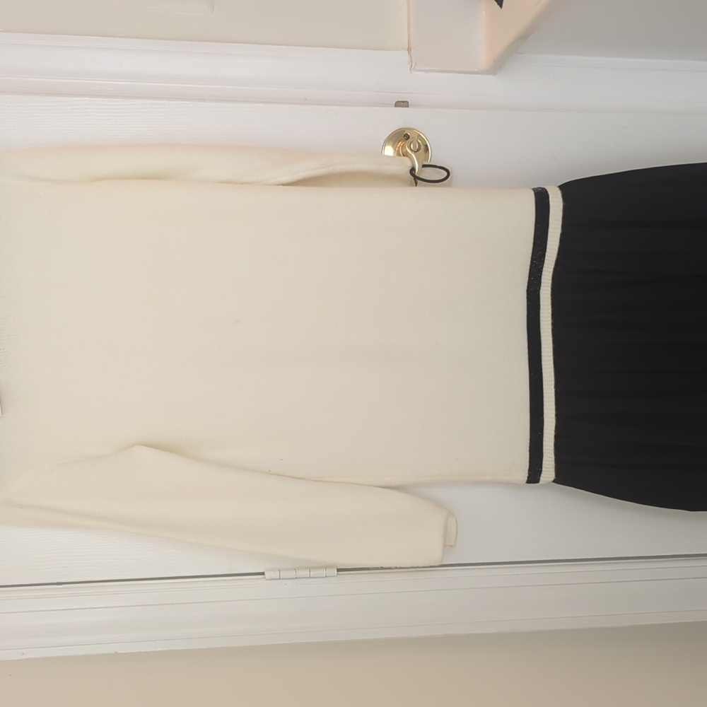 Crimson and clover long sleeve dress in cream and black.